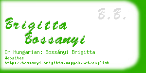 brigitta bossanyi business card