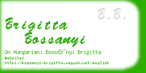 brigitta bossanyi business card